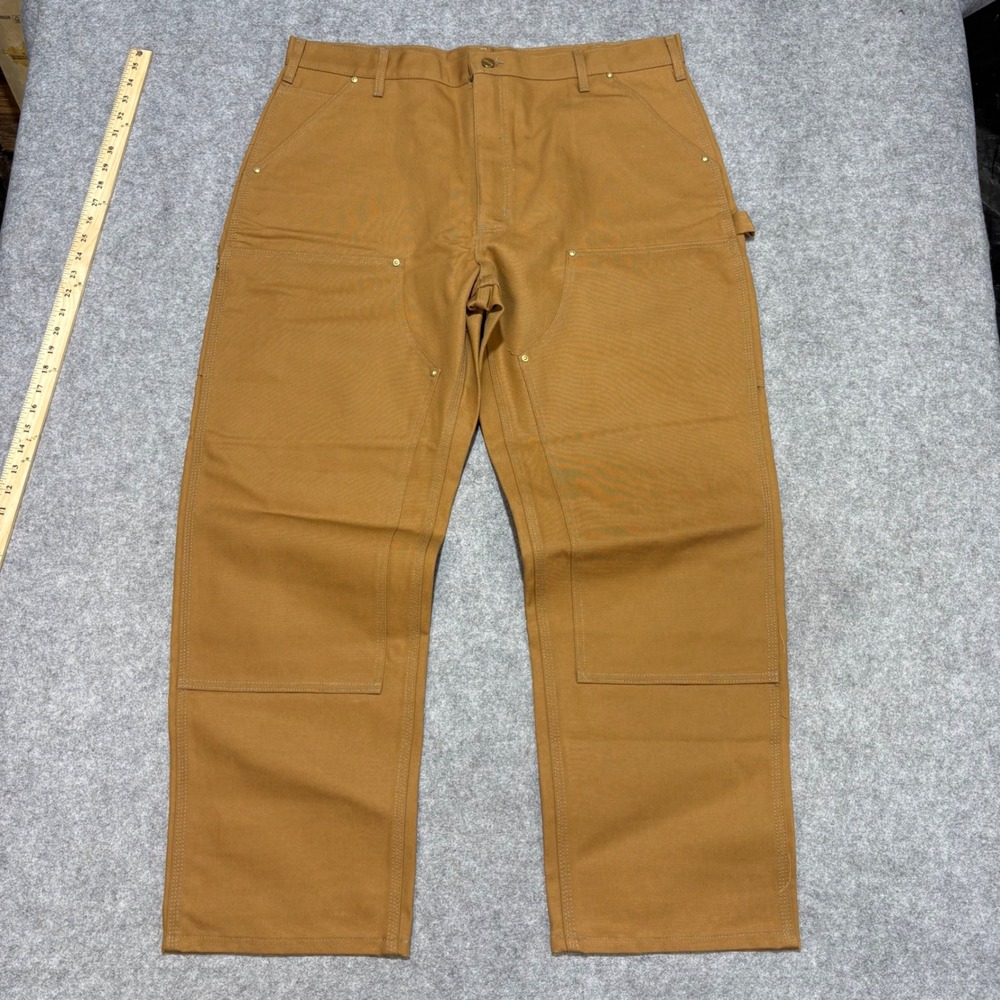 Carhartt B01 BRN Double Knee Duck Logger Dungaree Pants Brown Mens 40 x 30